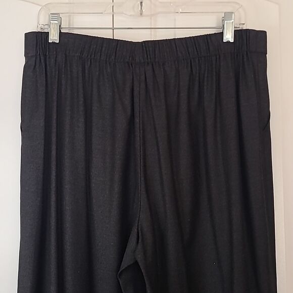 ST JOHN Wool Blend Tie Front Stretchy Charcoal Gray Pants Size M - Picture 8 of 12